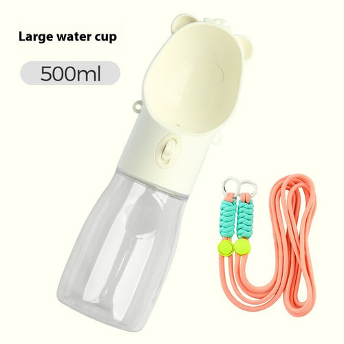 Gourde 2-en-1 portable pour chien GRIFFE - 500ml Blanc